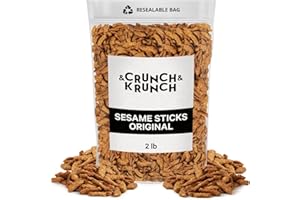 CRUNCH & KRUNCH Sesame Sticks - Delicious and Fresh Sesame Sticks Snacks with the Perfect Flavor for Midday Snacking, Office On-The-Go Indulgence, 2LB