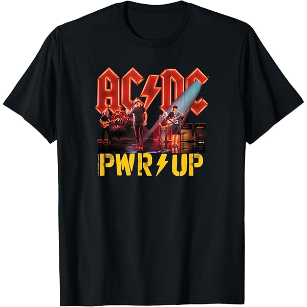 Amazon.com: AC/DC - PWR UP T-Shirt, Black, Small, Unisex, Short