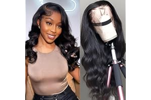 SENSAIRUITE Body Wave Lace Front Wigs Human Hair Wide Lace 180 Density Human Hair Wigs 13x4 Human Hair Lace Front Wigs Pre Plucked 20 Inches Natural Color