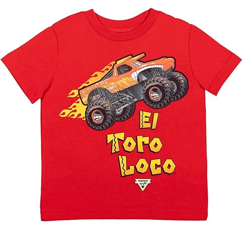 Monster Jam El Toro Loco Grave Digger Megalodon Maximum Destruction Toddler  Boys Pack Graphic T-Shirts 5T