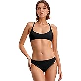 westag Period Swimwear Scoop Neck Bikini Sets Two Piece Leakproof Menstrual Swimsuit Low Waist Bathing Suit for Teens