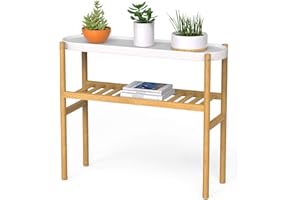 Wisuce Bamboo Shelf Indoor, 2 Tier Window Tall Stand Table for Multiple Plants…