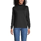 Lands' End Women's Long Sleeve American-Grown Supima Cotton Mock Turtleneck Shirt