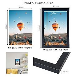 JCJMY 8x12 Picture Frame Set of 6 Black for Wall