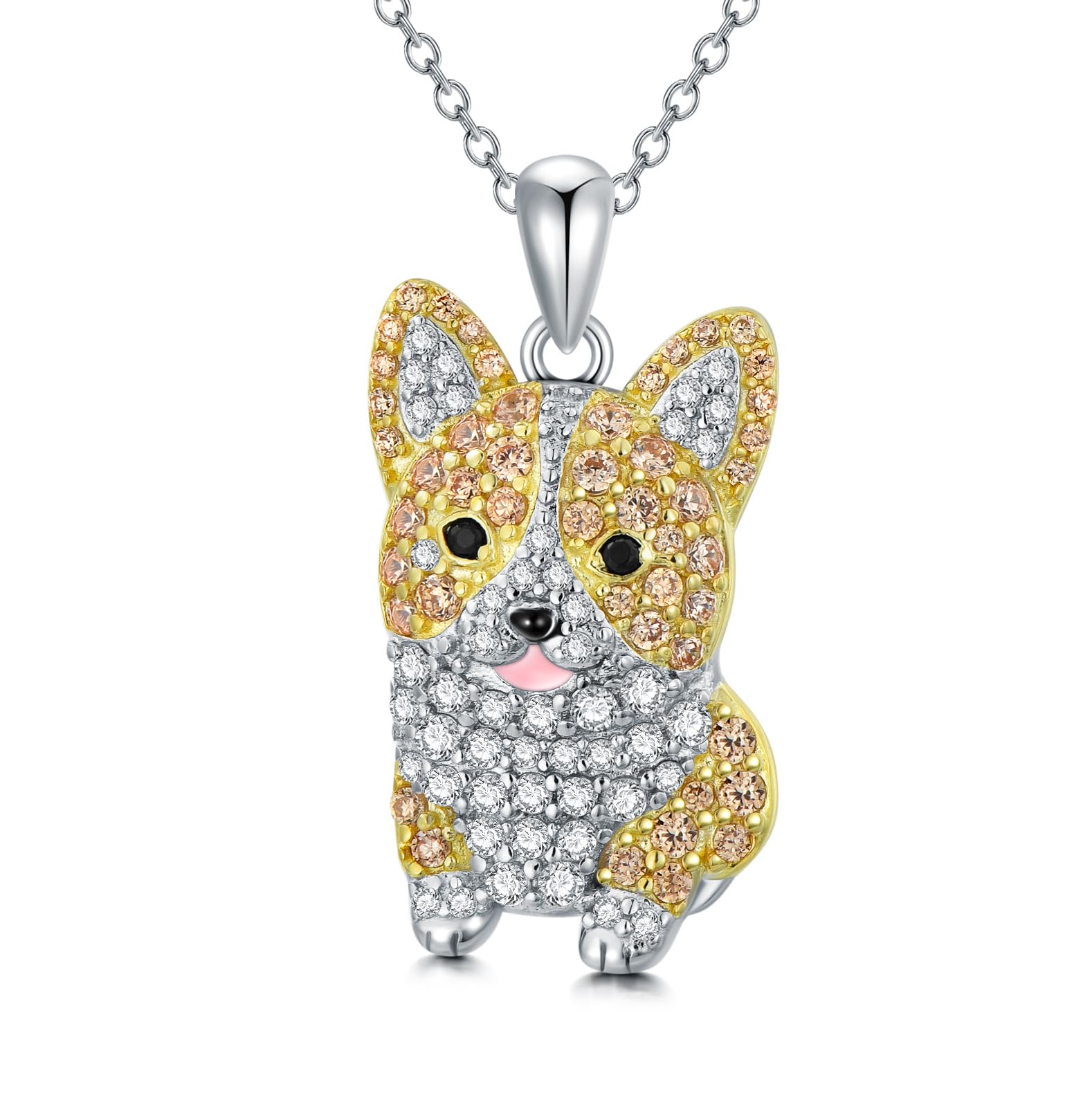 Dog Necklaces 24 Breeds of Dogs Necklaces S925 Sterling Silver Dog Pendant Corgi Dog Necklace for Women Girls gifts -UK