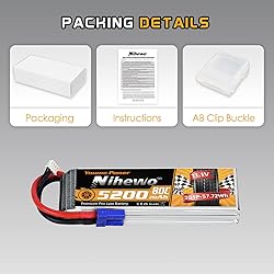 Nihewo 2Packs 3S Lipo Battery, RC Lipo Battery
