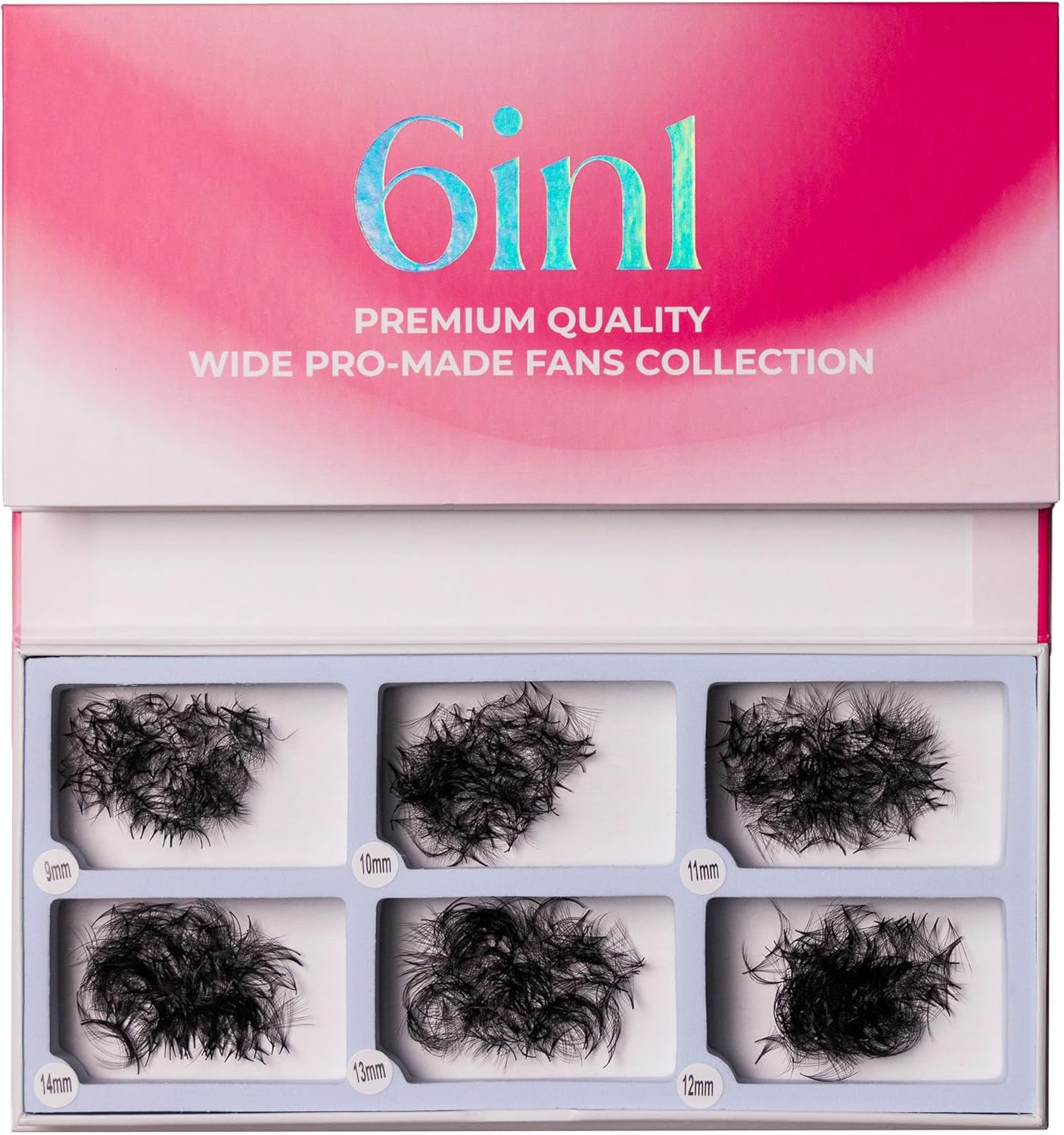 LLBA Promade Mix 1500 Fans | Handmade Volume Eyelashes | Multi Selections From 5D To 12D | C CC D Curl | Thickness 0.03~0.1 mm | 9-18mm Length | Long Lasting | Easy Application 12D 0.03 C 9-14mm