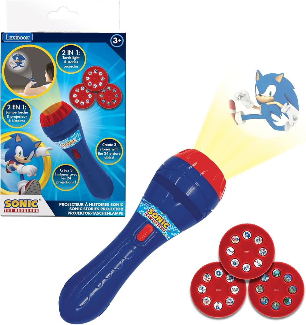 Lexibook SEGA Sonic The Hedgehog Stories Projector Torch Light 24 Images