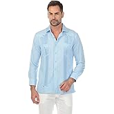 Men's Two-Pocket Fancy Guayabera with Diamond Textured Look