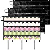 Crtiin 3 Pcs Foldable Bulletin Border Storage Pocket Chart 41 x 24.5 Inch Classroom Bulletin Board Border Organizer Storage Box for Teachers(Black)