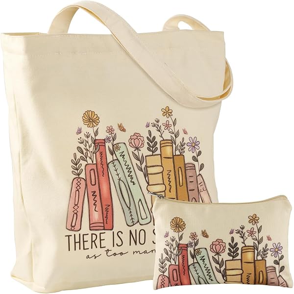 Sac Fourre-tout En Toile Floral Réutilisable - Léger, Lavable, Bandoulière - Pour Courses, Plage, Bureau
