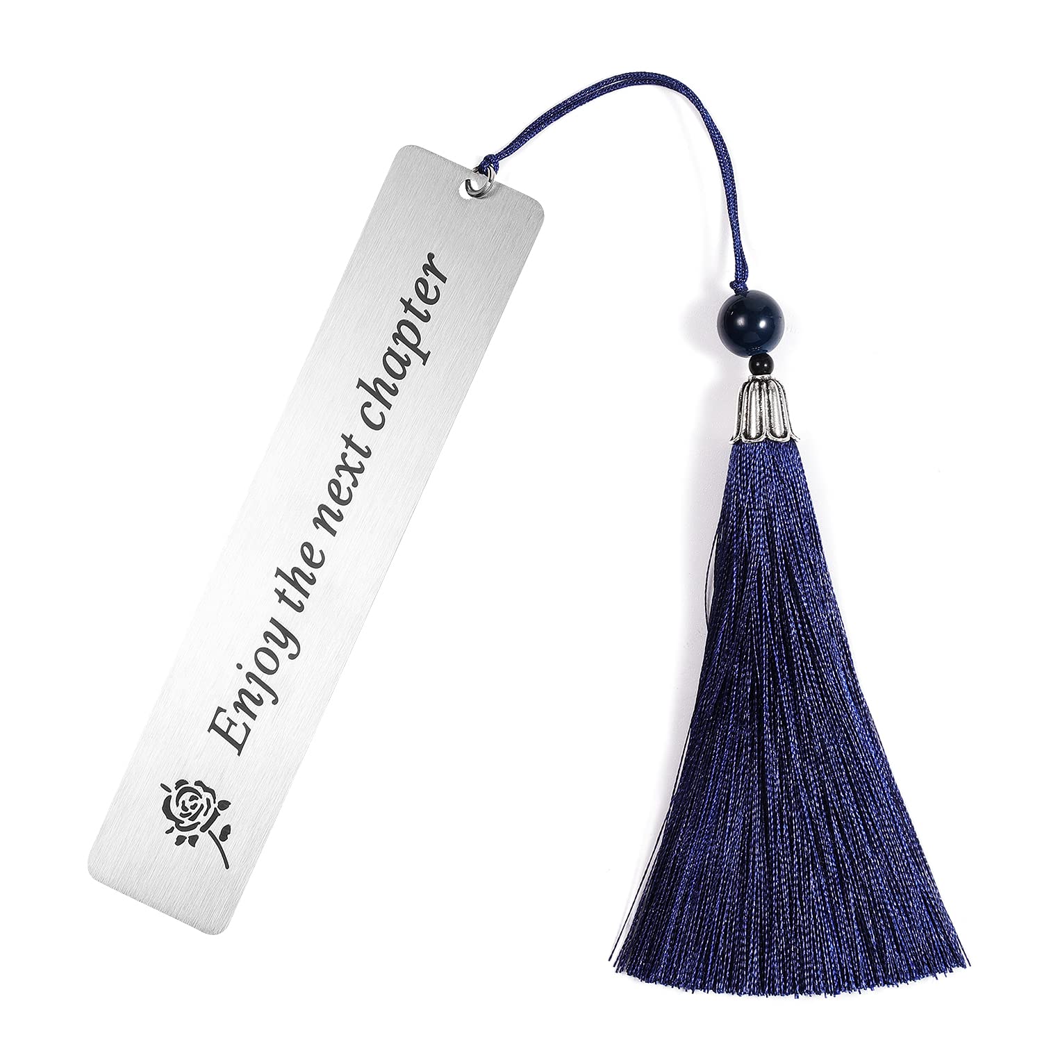 SAVITA Inspirational Bookmark, Exquisite Metal Bookmarks with Tassel Teacher Appreciation Bookmark with Motivational Words for Teachers Book Lovers Readers Teens Women Men (Enjoy thenextchapter)