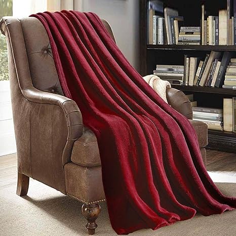 Amazon Com Jml Throw Blankets For Couch Fleece Throw Blanket Soft Warm Lightweight Plush Throw Blanket For Bed Sofa Chair Travel All Season Use 50 X60 Burgundy Home Kitchen