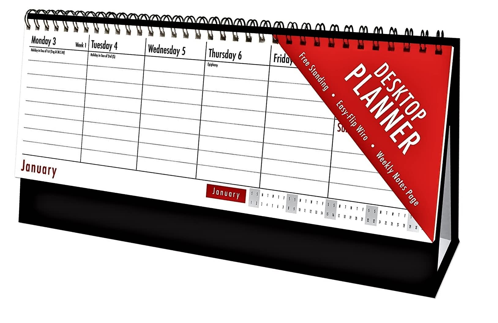 2026 Easy-Flip Desktop Planner Week to View (Stand Alone Planner SMP3049))