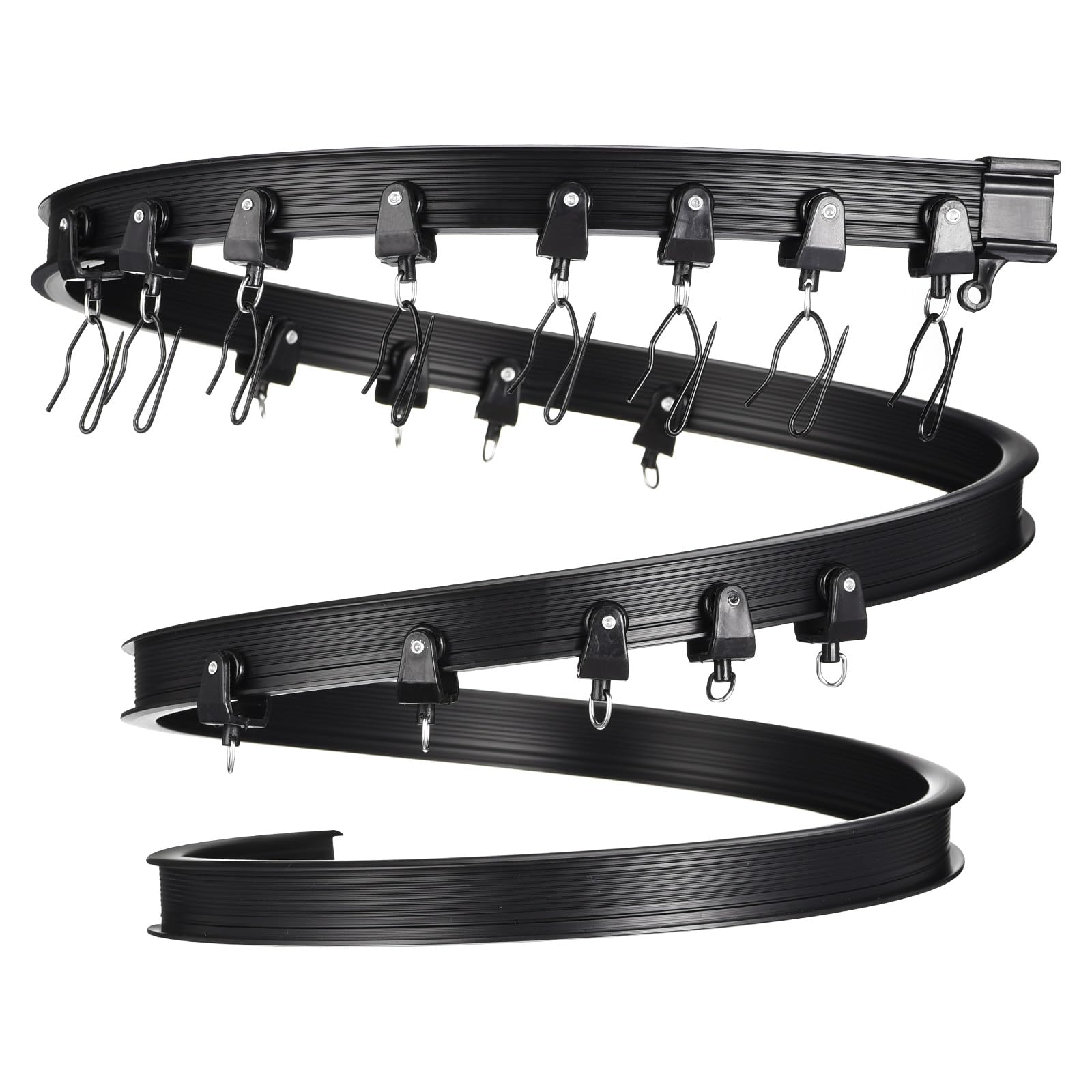 uxcell Flexible Curved Ceiling Curtain Track Bendable Mount for Curtain Rail Bunk Bed Bay Window Room Divider (Black, 32.8ft)