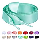 Booyckiy Flat Colorful Satin Ribbon Shoelaces