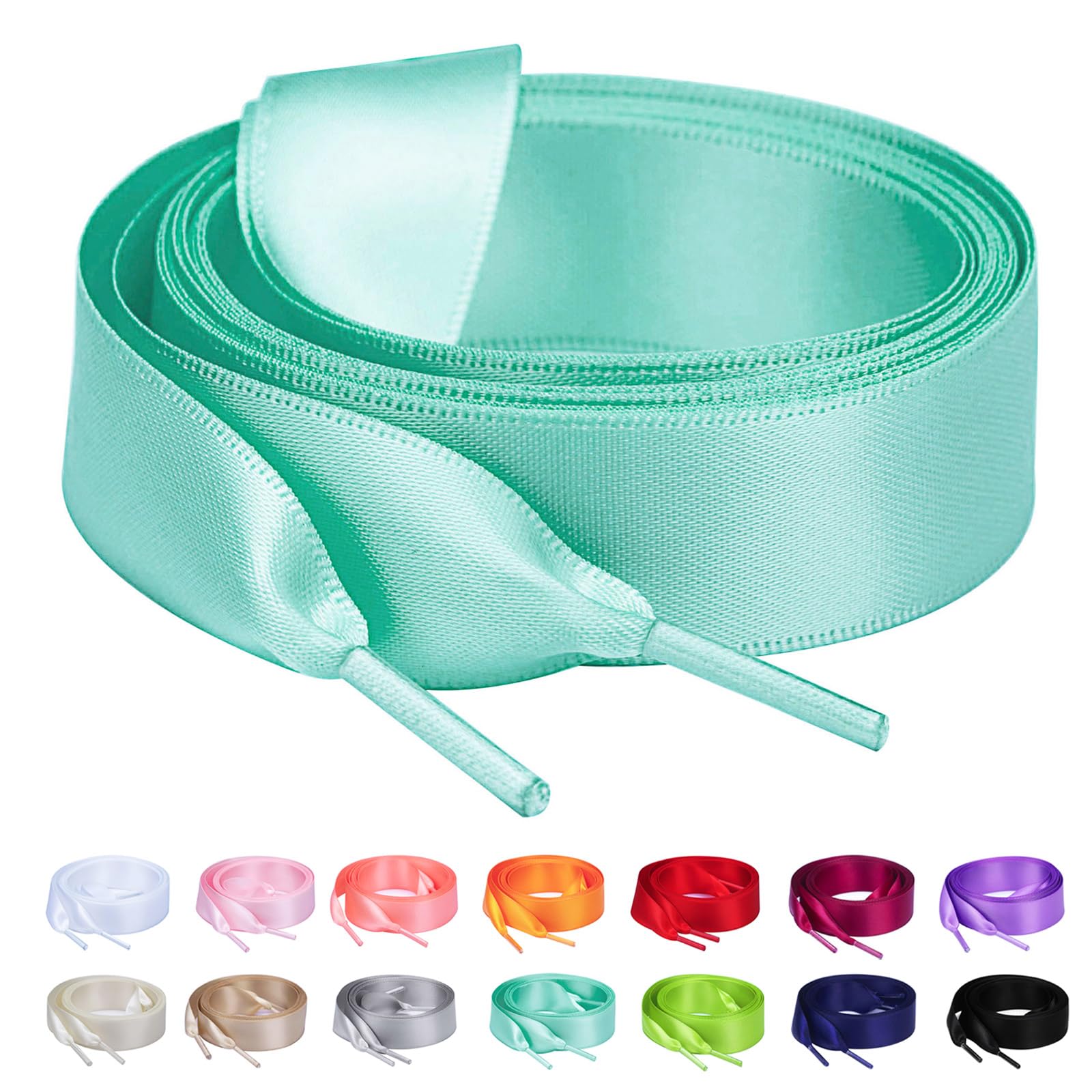Booyckiy Flat Colorful Satin Ribbon Shoelaces