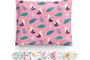 A LA MODE MAILERS TOPPED WITH STYLE. Poly Mailers 10x13 100 Pack | Self-Sealing Shipping Bags Envelopes for Small Business | Waterproof Durable Packaging | Tucan | Tropical Bird Pink Green Floral | à la mode Mailers
