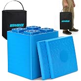 Kohree Heavy Duty RV Leveling Blocks, 12 Pack Camper Leveling Blocks | Storage Bag, Interlocking Sturdy RV Blocks for Single and Dual Wheels, Stabilizer, Jack, Travel Trailer Accessories