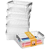 Sooez 6 Pack Extra Large Pencil Box, Plastic Pencil
