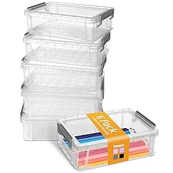 Sooez 6 Pack Extra Large Pencil Box, Plastic Pencil