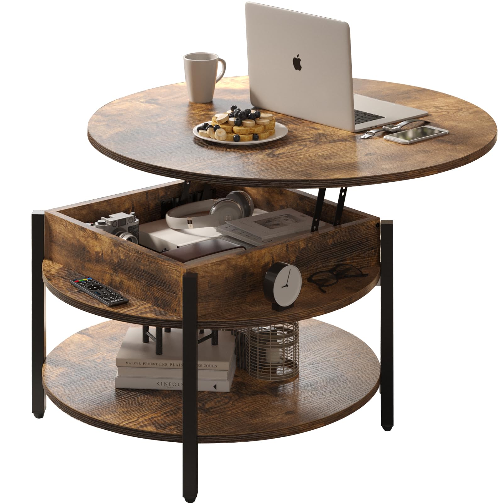 Mua FABATO Round Lift Top Coffee Table with Storage and Hidden ...