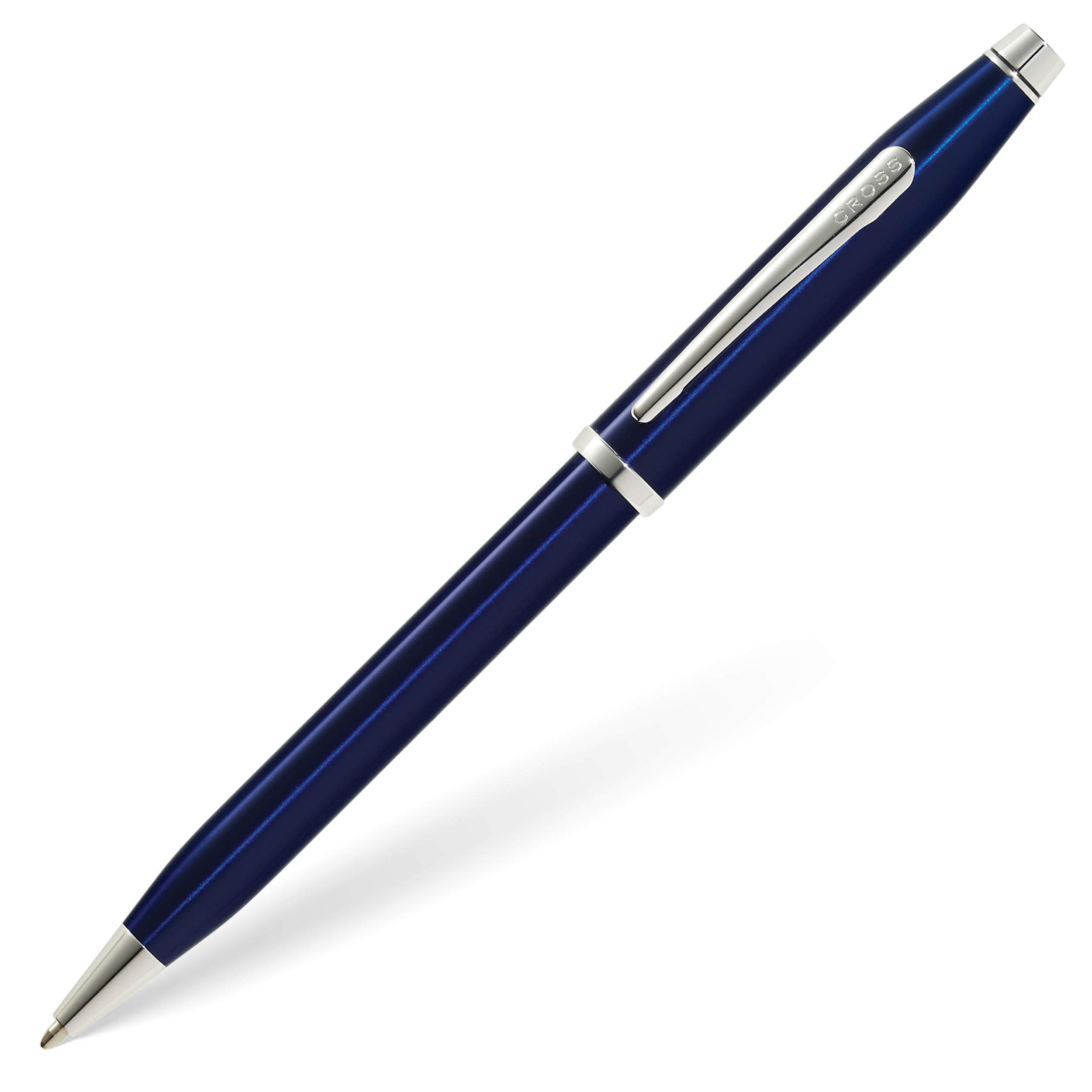 CROSS Century II Translucent Blue Lacquer – Rhodium-Plated Ballpoint Pen incl. Luxury Gift Box – Refillable Medium Ballpen