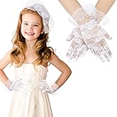JenPen 2 Pcs Girls Tea Party Fascinators Hats with Lace Gloves Funeral Veil Hat Gloves for Church Wedding Accessories