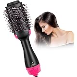 Hair Dryer Brush, Hot Air Brush, One Step Hair Dryer & Volumizer 3 in 1 Upgrade Feature Anti-scald Negative Ion Hair Straightener Brush with Smooth Frizz and Ionic Technology HaoXuan