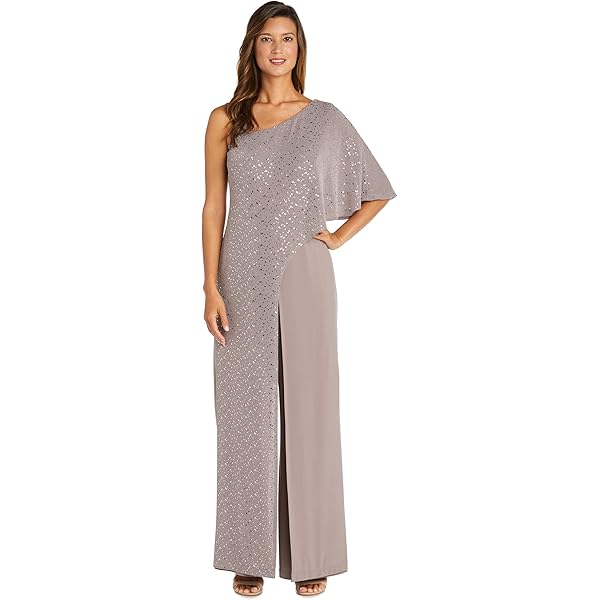 Amazon.com: R&M Richards Women's Sparkling One-Shoulder