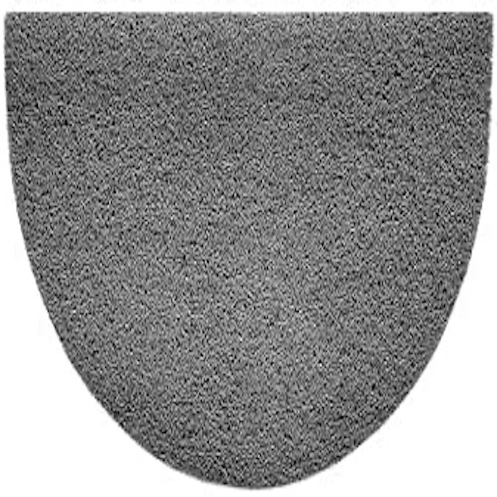 Nicoman Embossed Halfmoon Half Circle Door Mat Dirt-Trapper Jet-Washable Doormat 70x44cm (Grey, PLAIN) - Use on Carpet ONLY