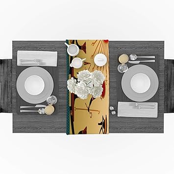Amazon Com Cotton Linen Table Runner Ancient Egypt Mural Pharaoh
