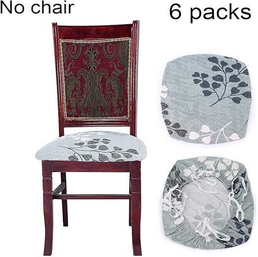 Btsky 6 Pack Stretch Dining Chair Seat Covers Removable Washable Seat Slipcover Anti Dust Upholstered Chair Seat Seat Cover For Dining Room Kitchen Office Style 2 Amazon Ca Home Kitchen