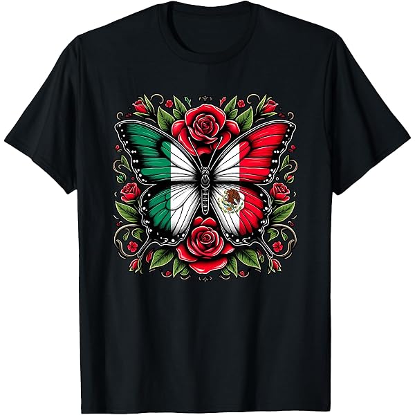 T-shirt longue noir avec poupée mexicaine - - Made in Mexico