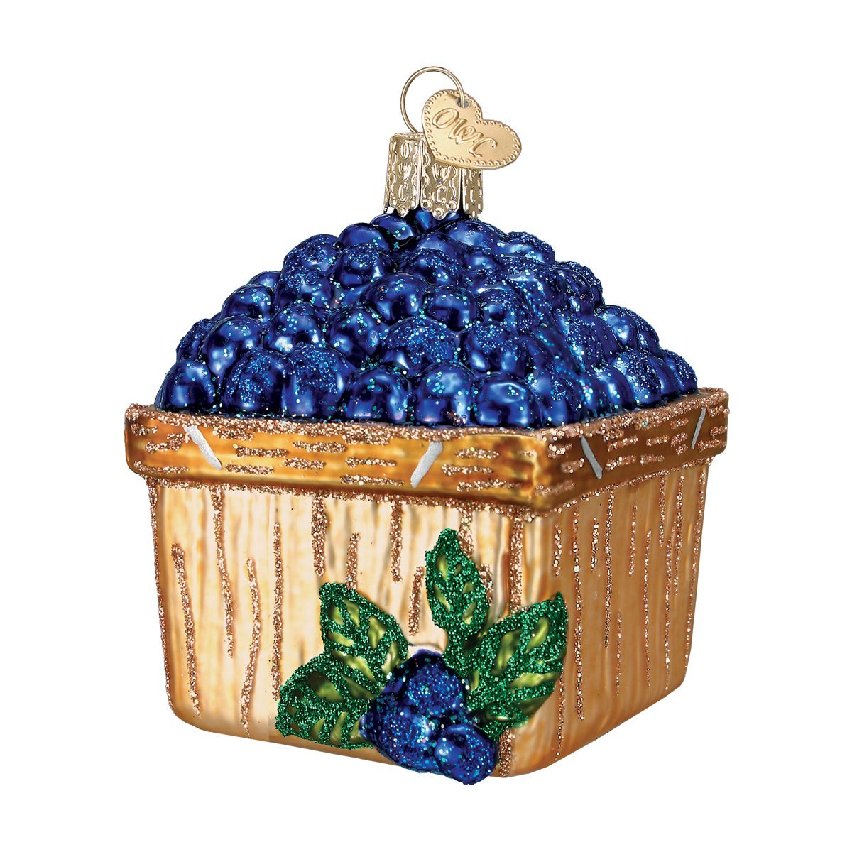 Old World Christmas Ornaments: Fruit Selection Glass Blown Ornaments for Christmas Tree, Basket of Blueberries, 2¾" (28102) — image 1