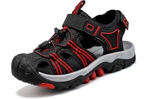 JMFCHI Boys Girls Sports Sandals Summer Kids Closed Toe Outdoor Sandals Athletic Water Shoes Sandals Child Pool Beach Sandals Quick Drying Slip Resistant