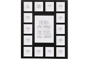All Things for Mom Rustic Red Door School Days Picture Mat - 15 Photos, 1 PreK - 12th Grade, Black, 11" x 14" Mat Only, No Fr
