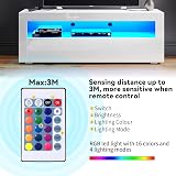 Elegant 1200mm LED TV Cabinet White Gloss with Ambient Lights 32-47 inch view 3