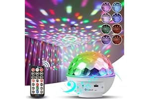 LLUOTE Disco Ball Lights RGB LED Rotating Party Stage Lights,Halloween Decoration, with Remote Control,Adult Home Theater,Room Decoration,Christmas Gift, Birthday Gift