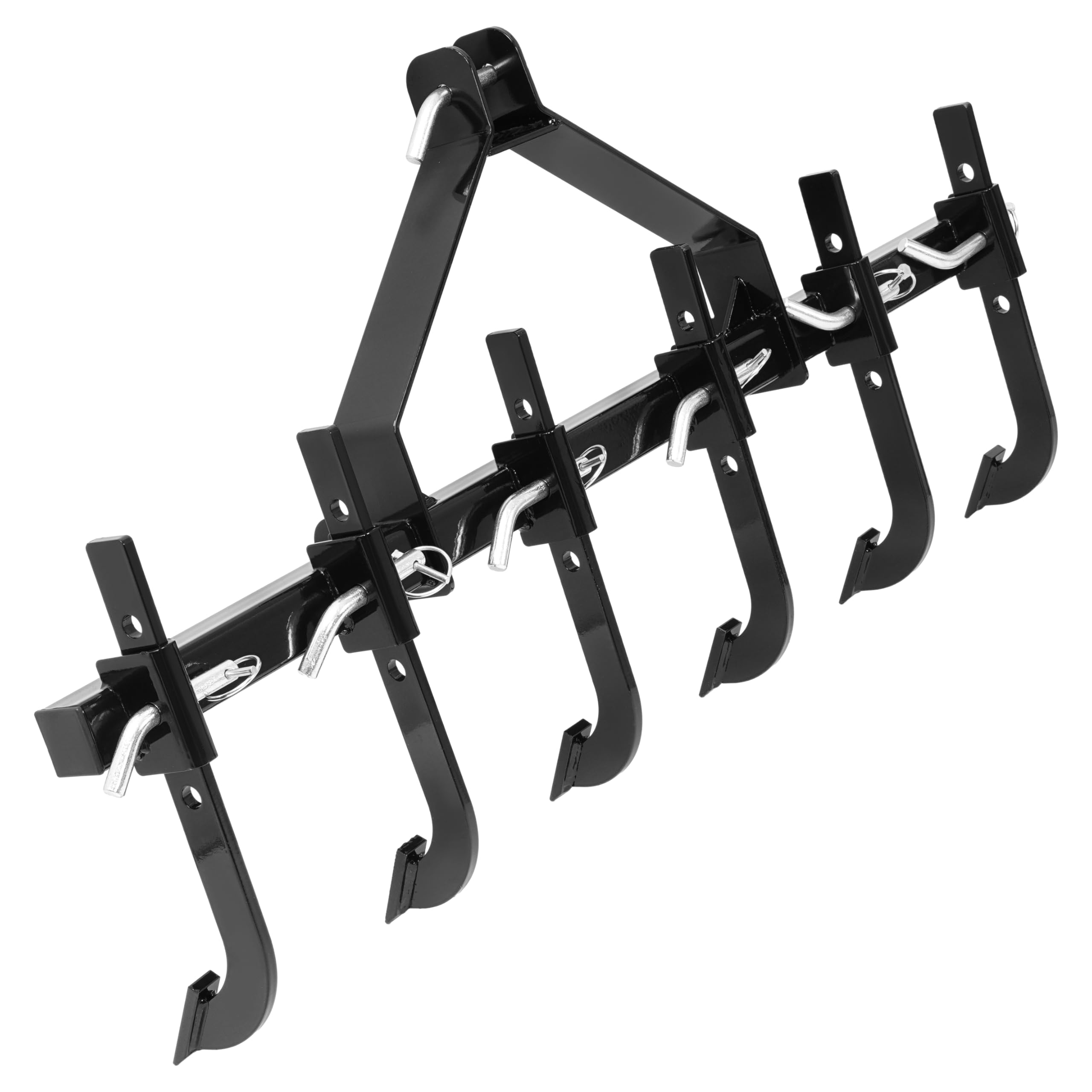 Photo 1 of ALMULOO 48" 3 Point Scarifier Compatible with 3 Point CAT-0 Implements W/6 Adjustable Shanks Detachable Cultivator Chisel Plow Scarifier Powder Coated Black Steel