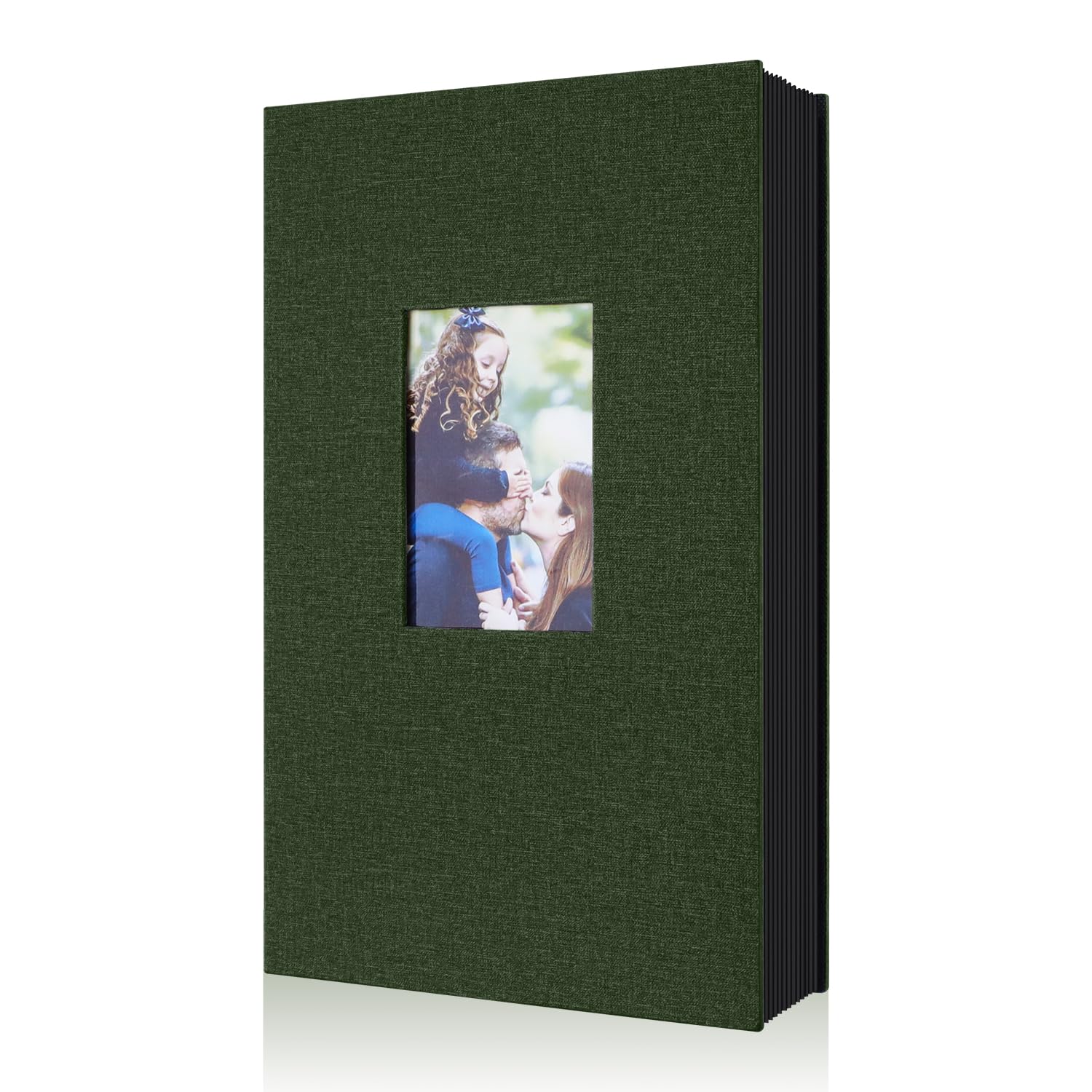 Lanpn Photo Album 10 x 15 cm 300 cm with Pockets, Linen for Photo Albums Horizontal 10 x 15 cm Pocket Green