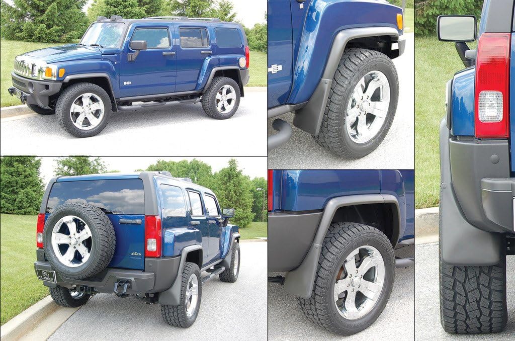 E&G Classics Hummer H3 Fender Flares with Splash Guards (Factory Black