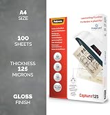 Fellowes A4 Laminating Pouches Gloss 250 Micron 100 Sheets view 2