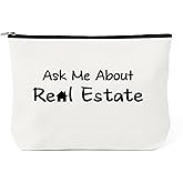 Realtor Gifts For Women - Gifts For Realtor Supplies Funny Christmas Gift For Realtors Salesperson Real Estate Agent Makeup Bag Cosmetic Bag Travel Toiletry Bags Makeup Pouch