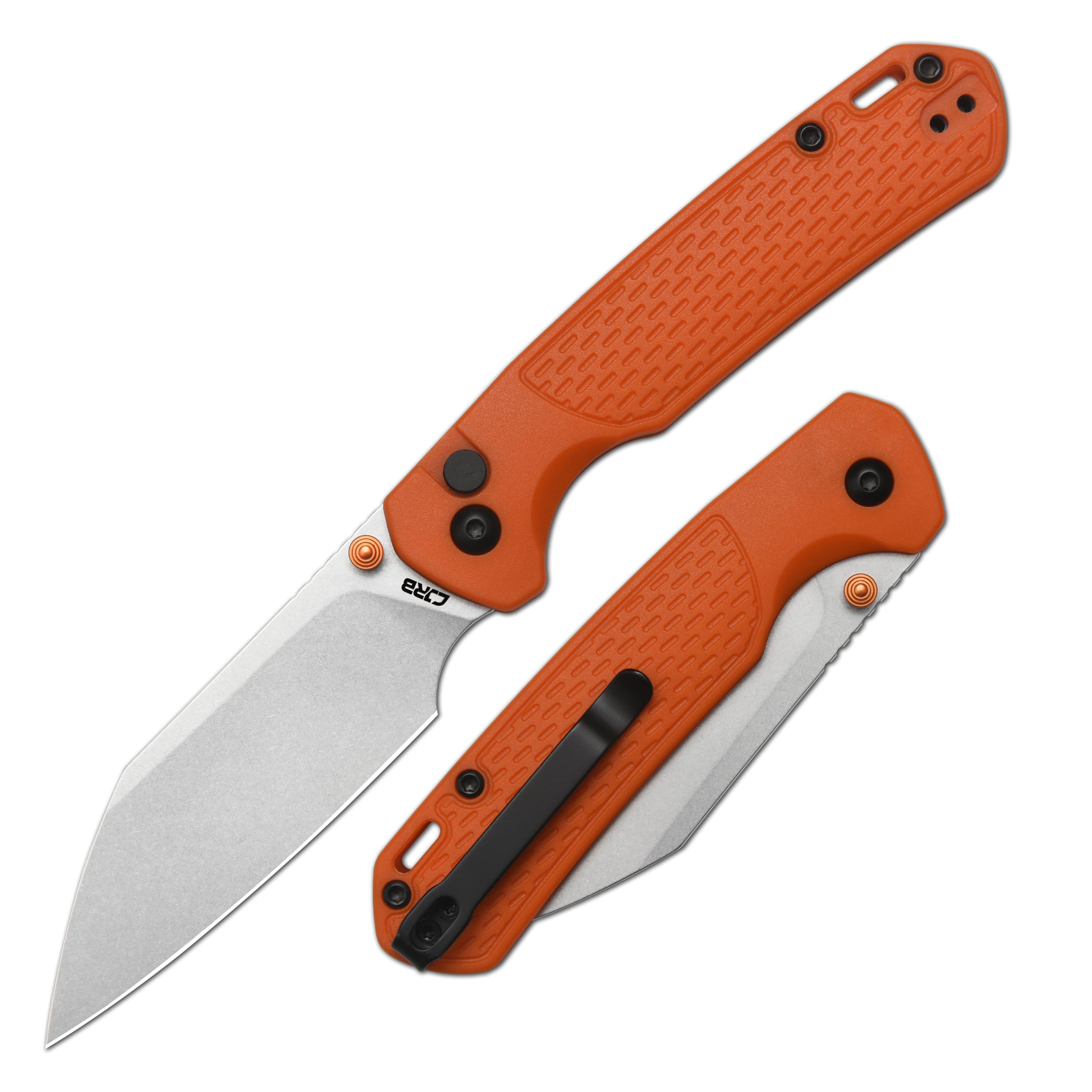 CJRB Pyrite-Light Folding Knife with 3.34'' Upgraded AR-SFII Steel Blade, Sharp Pocket Knives for Camping Survival Hiking, J1945 Orange Image CJRB Pyrite-Light Folding Knife with 3.34'' Upgraded AR-SFII Steel Blade, Sharp Pocket Knives for Camping Survival Hiking, J1945 Orange Image