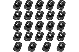 TRVL FIELDER Self Adhesive Caster Wheels, Appliance Rollers for Kitchen Appliances, 360° Swivel Mini Universal Wheel Roller Casters, Sticky Pulley for Trash Can, Storage Box, Small Furniture (Black - 24 Pcs)