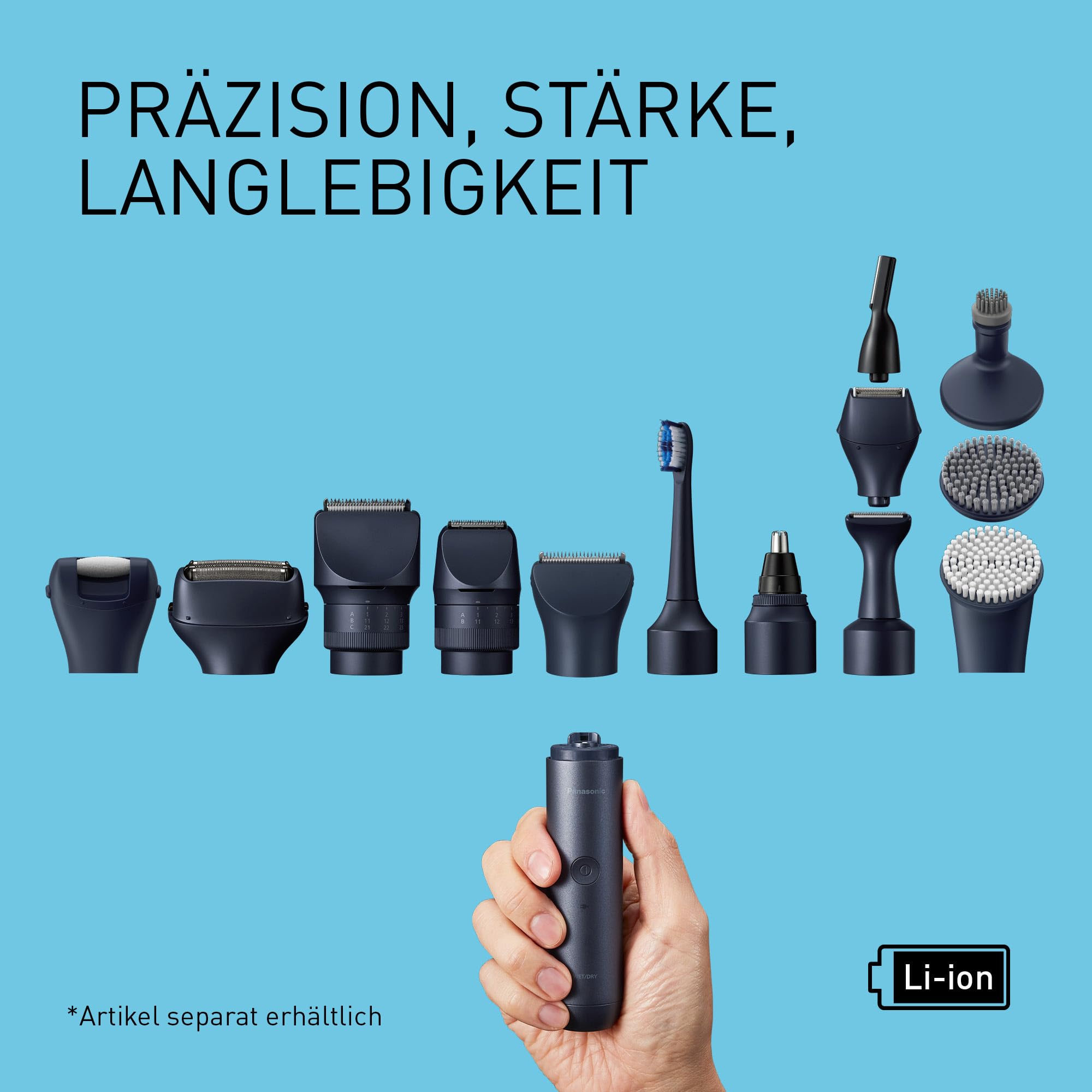 Panasonic MULTISHAPE modulares Körperpflege-System ER-CKL1, Starter-Kit, Bart- und Haartrimmer für Männer mit wiederaufladbarem Li-Ionen-Akku 2