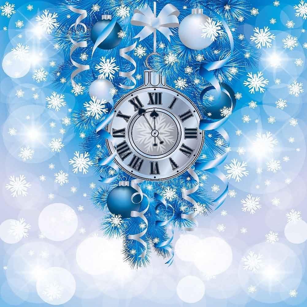 GladsBuy Christmas Clock 10' x 10' Computer Printed Photography Backdrop Christmas Theme Background LMG-157