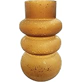 Creative Co-Op Round Curved Glass Vase, Frosted Finish, Brown