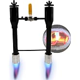 Simond Store Propane Forge Double Burner Kit, Propane Double Burner | For Melting Furnace Foundry Forge Blacksmithing Jewelry Making Kiln Farrier - Steel Propane Burner with Valve